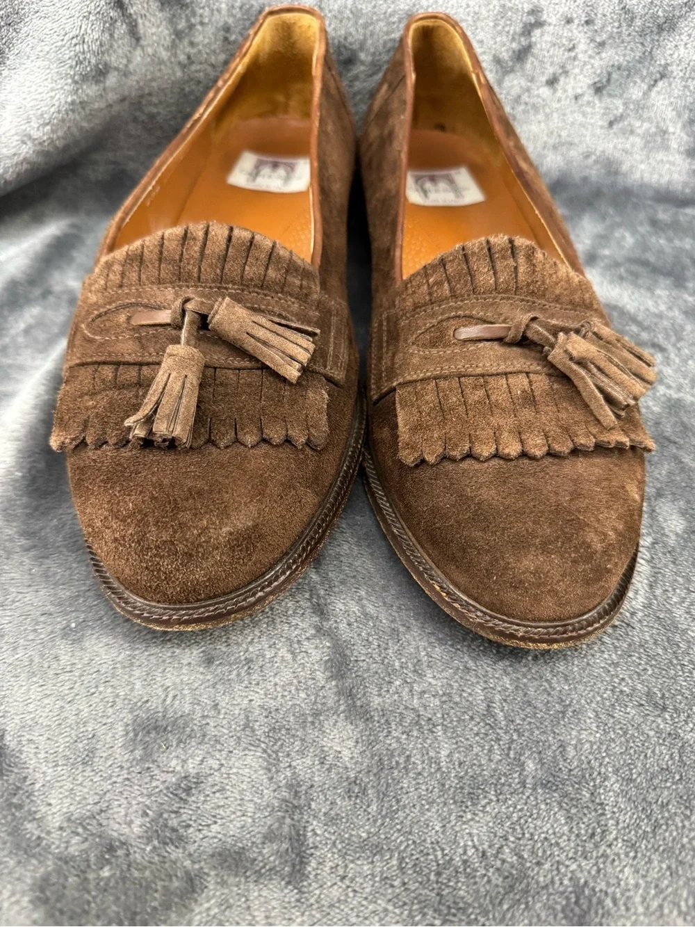 Men's Cable & Co. Brown Suede Italian Tassel Loafers Size 10.5 10 1/2